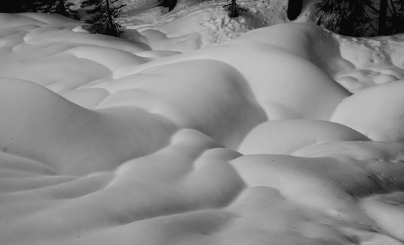 Snow mounds.